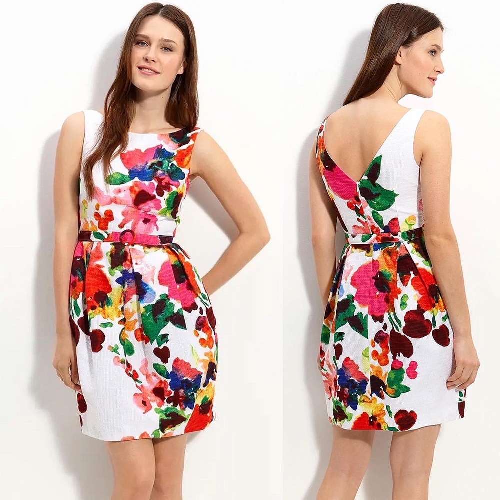 ELIZA J | Belted Floral Party Dress